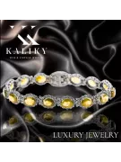 Bracelet tennis en or blanc 14 carats avec péridots et zircons tbc001w
