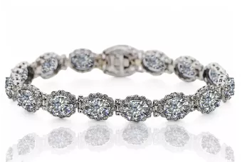 Тенісний браслет з білого золота 14k з цирконіями tbc001w