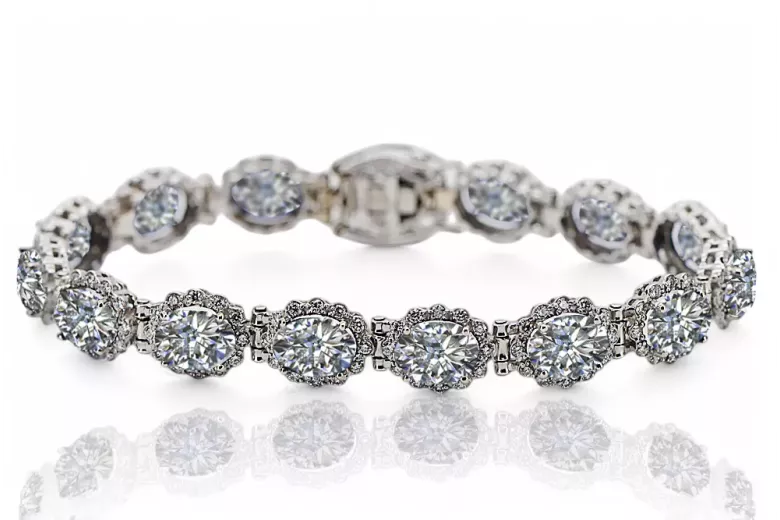 Pulsera de tenis con circonitas en oro blanco de 14k tbc001w