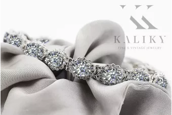 Bransoletka tenisowa z białego złota 14k 585 z cyrkoniami tbc001w