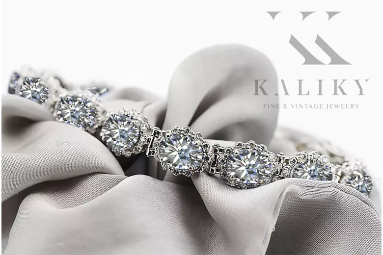 Pulsera de tenis con circonitas en oro blanco de 14k tbc001w