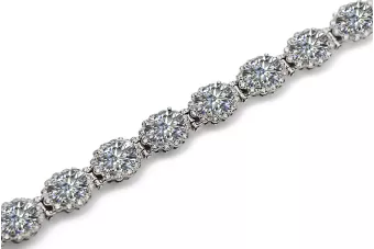 Теннисный браслет из белого золота 14 карат с цирконами tbc001w