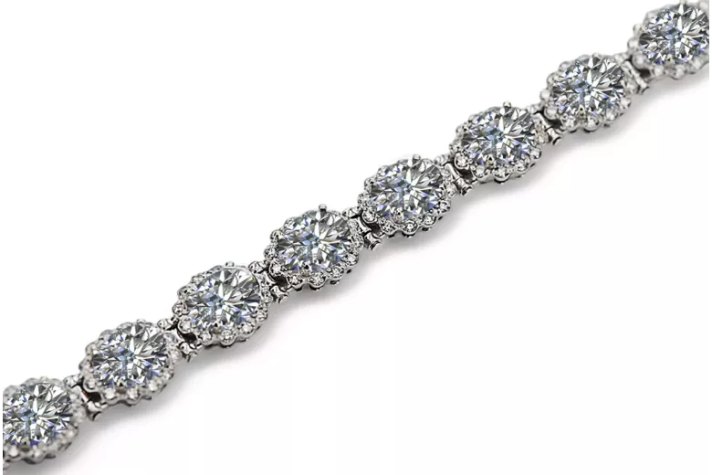 Pulsera de tenis con circonitas en oro blanco de 14k tbc001w