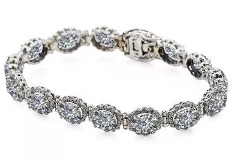 Теннисный браслет из белого золота 14 карат с цирконами tbc001w