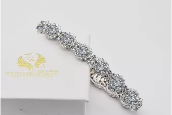 Brățară tenis din aur alb de 14k cu zirconii tbc001w