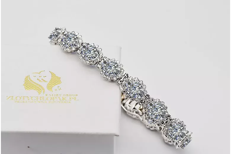 Pulsera de tenis con circonitas en oro blanco de 14k tbc001w