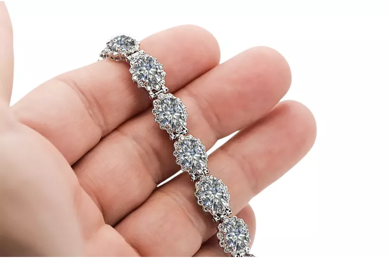 Pulsera de tenis con circonitas en oro blanco de 14k tbc001w