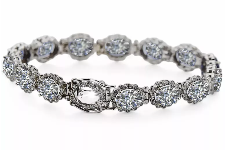 Pulsera de tenis con circonitas en oro blanco de 14k tbc001w