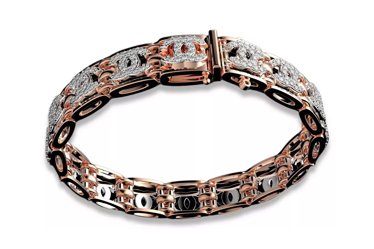 Armband aus 14 Karat Gelb-Weißgold mit Zirkonia cgcfb001yw