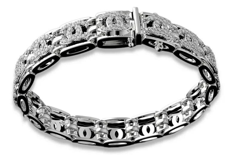 Armband aus 14 Karat Gelb-Weißgold mit Zirkonia cgcfb001yw