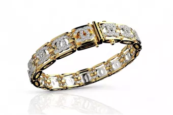 14k Yellow White Gold Bracelet with Cubic Zirconias cgcfb001yw