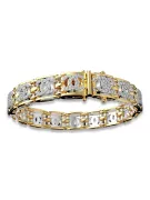 Armband aus 14 Karat Gelb-Weißgold mit Zirkonia cgcfb001yw