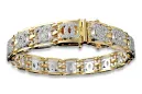 Armband aus 14 Karat Gelb-Weißgold mit Zirkonia cgcfb001yw