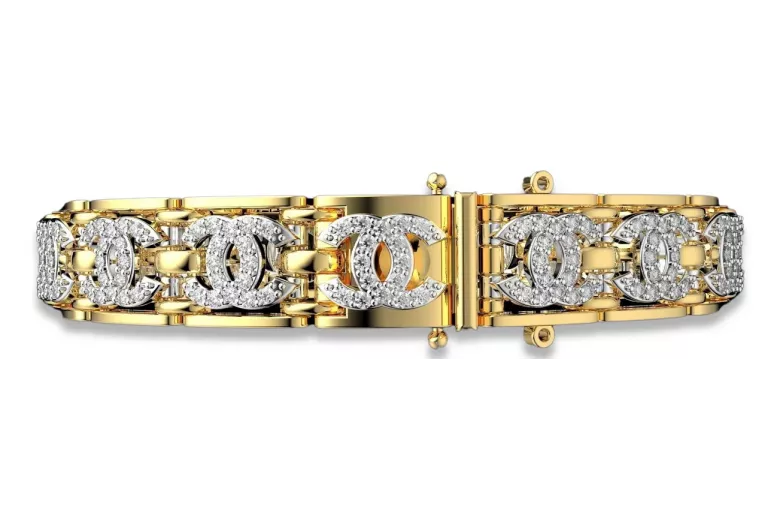 Armband aus 14 Karat Gelb-Weißgold mit Zirkonia cgcfb001yw