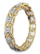 Armband aus 14 Karat Gelb-Weißgold mit Zirkonia cgcfb001yw