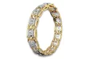 Bracelet en or jaune et blanc 14 carats avec zircones cubiques cgcfb001yw