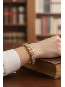 Armband aus 14 Karat Gelb-Weißgold mit Zirkonia cgcfb001yw