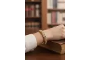 Bracelet en or jaune et blanc 14 carats avec zircones cubiques cgcfb001yw