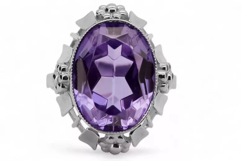 Soviética rusa rosa 14k 585 oro alejandrita rubí esmeralda zafiro circón anillo vrc014
