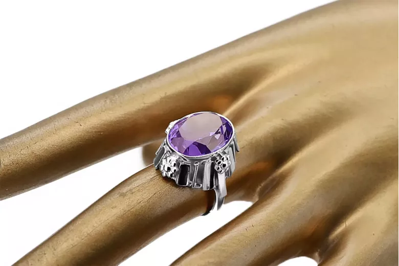 Russian Soviet rose 14k 585 gold Alexandrite Ruby Emerald Sapphire Zircon ring  vrc014