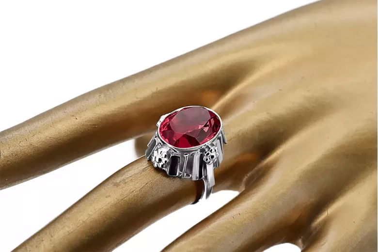 Ring Vintage Ruby Sterling silver 925 vrc043s