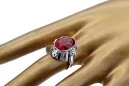 Ring Vintage Handwerk Rubinrot Sterling Silber 925 vrc043s
