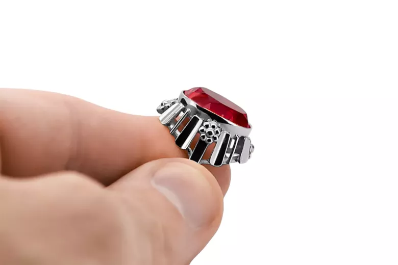 Ring Vintage Ruby Sterling silver 925 vrc043s