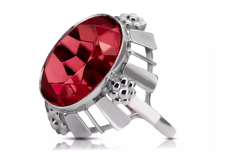 Ring Vintage Ruby Sterling silver 925 vrc043s