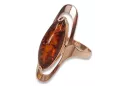 Rose russe rose soviétique URSS rouge 585 583 bague ambre or vrab016