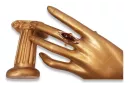 Russische Rose Sowjetische Rosa UdSSR rot 585 583 Gold Bernstein Ring vrab016