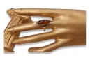 Rose russe rose soviétique URSS rouge 585 583 bague ambre or vrab016