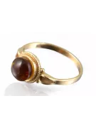 Russische Rose Sowjetische Rosa UdSSR rot 585 583 Gold Bernstein Ring vrab044