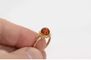 Rose russe rose soviétique rouge URSS 585 583 bague ambre or vrab044