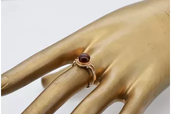 Rosa rusa rosa soviética rojo URSS 585 583 oro anillo ámbar vrab044