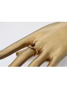 Rose russe rose soviétique rouge URSS 585 583 bague ambre or vrab044