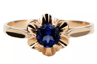 Vintage Ring Saphir Original Jahrgang 14K Rose Gold vrc004r