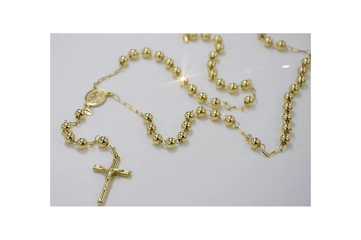 Italienisch gelb 14k gold 585 Rosenkranz rcc009y