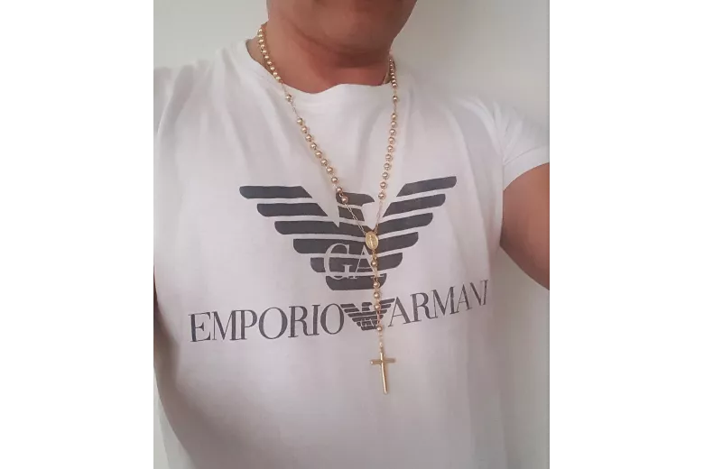 Італійська жовта 14k gold 585 rosary мережа rcc009y