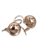 Boucles d’oreilles rose rose russe soviétique 14k 585 or URSS boule vintage ven122