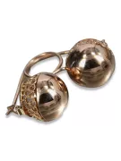 Rusă a crescut roz sovietic 14k 585 aur URSS Cercei cu bile vintage ven122