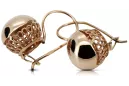 Boucles d’oreilles rose rose russe soviétique 14k 585 or URSS boule vintage ven122