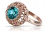Originales Vintage-Roségold aus 14 Karat Aquamarin Ring Vintage Stil vrc059r