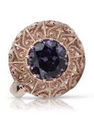 Ruso soviético rosa 14k 585 oro Alexandrite Ruby Emerald zafiro anillo Zircon vrc059
