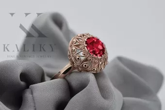 Оригінальне вінтажне рожеве золото 14 карат Рубін Каблучка Вінтаж прикраси vrc059r