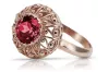 Rubinrot Originales Vintage-Roségold aus 14 Karat Ring Vintage vrc059r