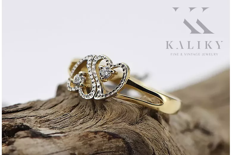 Russe Rose Rose Rose Rose 14K 585 Bague Vintage en or VRN001