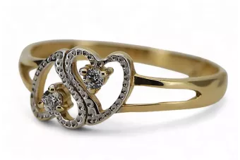 Radziecki 14k 585 złoty Rosyjski pierścionek z różowego złota vrn001