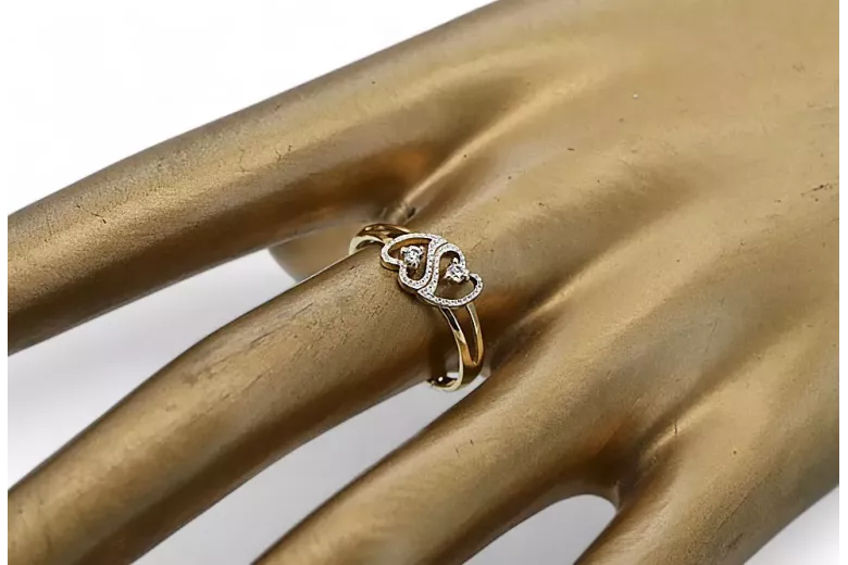 Российская советская роза розовый 14k 585 золотая старинное кольцо VRN001