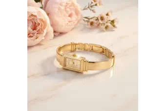 14K Жовте золото Елегантний годинник Леді Генева lw010y