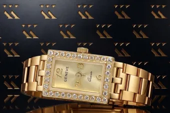 14K Yellow Gold Italian Lady Geneve Watch lw008y